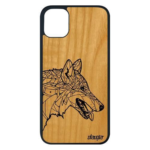 Coque Silicone Iphone 11 Pro Max En Bois Loup Telephone Dessin Azte... on Productcaster.