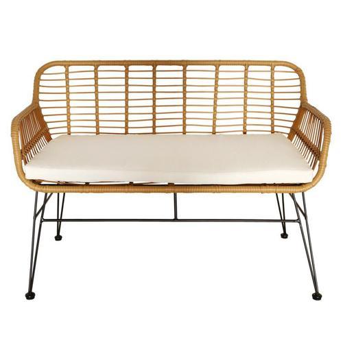 Banc Tissé "Subaraya Avec Coussin - Beige Et Noir - L 116 X H 80 X ... on Productcaster.