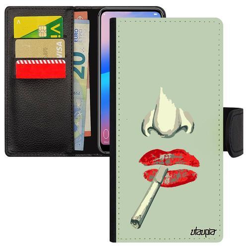 Coque Femme Moto G6 Portefeuille De Protection Etui Rouge Bouche Le... on Productcaster.