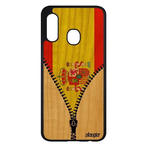 Coque Pour Samsung A20e En Bois Silicone Drapeau Espagne Espagnol F... on Productcaster.