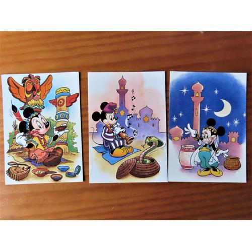 3 Cartes Postales Collector Mickey Minnie Eurodisney 1992 on Productcaster.