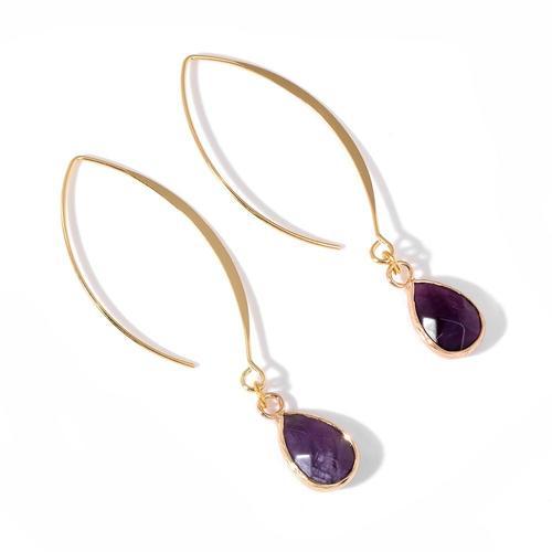 Boucles D'oreilles Pendantes En Forme De Larme Pour Femmes, Améthys... on Productcaster.