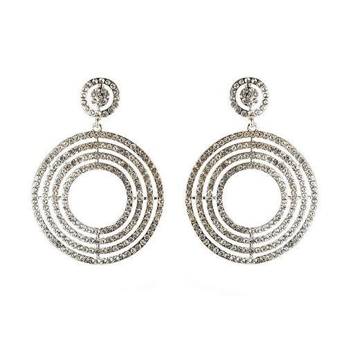 Boucles D'oreilles Rondes En Strass Pour Femmes, Bijoux De Fête, En... on Productcaster.