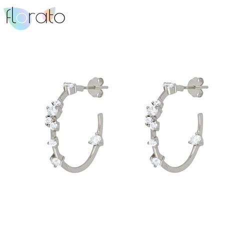 Boucles D'oreilles En Argent Regardé 925 Perforé De Type C Pour Fem... on Productcaster.