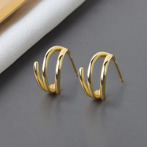 Boucles D'oreilles En Forme De U En Argent Regardé 925 Pour Femmes,... on Productcaster.