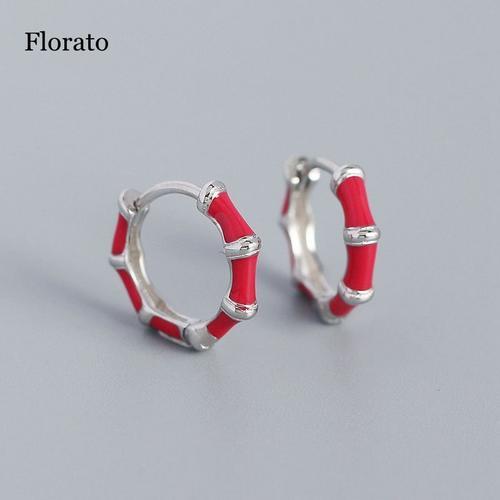 Boucles D'oreilles Rondes En Argent Sterling 925 Pour Femmes, En Ém... on Productcaster.