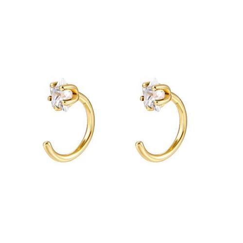 Boucles D'oreilles En Argent Regardé 925 Pour Femme, Petit Clou En ... on Productcaster.