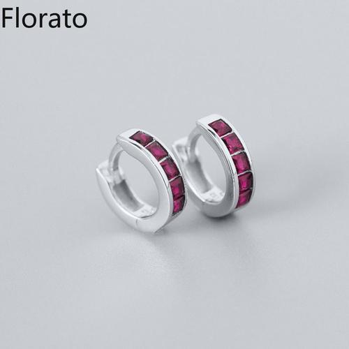 Boucles D'oreilles Créoles Colorées En Argent Regardé S925 Pour Fem... on Productcaster.