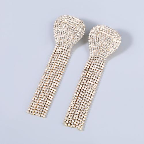 Boucles D'oreilles Longues En Forme De C?Ur, Strass, Pampilles En C... on Productcaster.