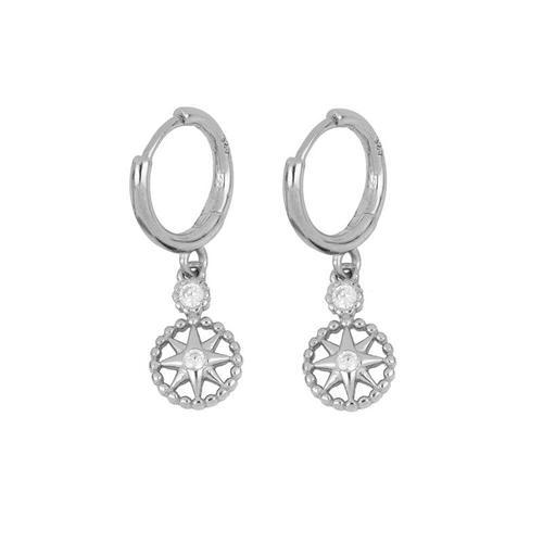 Boucles D'oreilles Créoles En Argent Regardé 925 Pour Femmes, Série... on Productcaster.