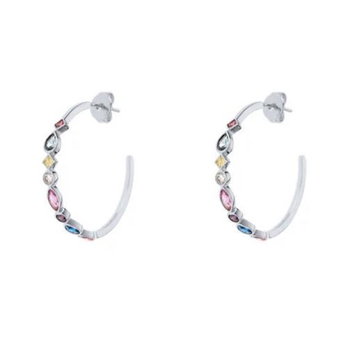 Boucles D'oreilles En Argent Regardé 925 Pour Femmes, Clous D'oreil... on Productcaster.