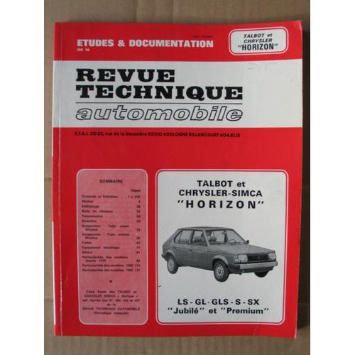 Revue Technique Automobile Talbot Et Chrysler-Simca Horizon - Cip 3... on Productcaster.