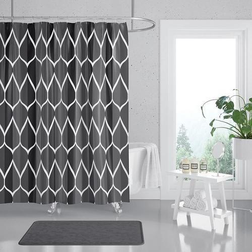 Rideau de Douche, Noir, 100x180cm, Motif Goutte d'eau, Polyester, R... on Productcaster.