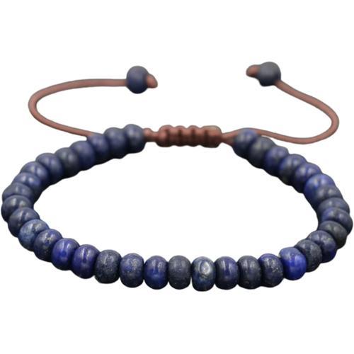 Lapis Lazuli Bracelet En Pierre Naturelle Forme Boulier De 4 Mm Ave... on Productcaster.