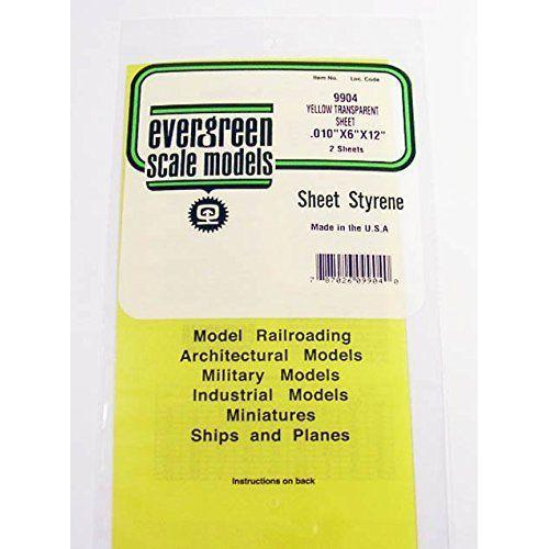 Evergreen Scale Models Yellow Transparent Sheet 6x12x.010 2 Pc, Evg... on Productcaster.