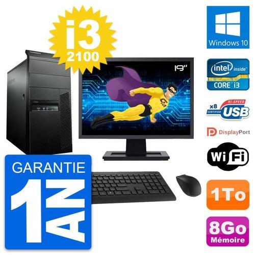 PC Tour Lenovo M91p Ecran 19" Intel i3-2100 RAM 8Go Disque 1To Wind... (Reconditionné) on Productcaster.