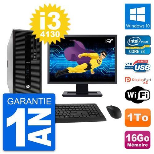 PC Tour HP 800 G1 Ecran 19" Intel i3-4130 RAM 16Go Disque 1To Windo... (Reconditionné) on Productcaster.