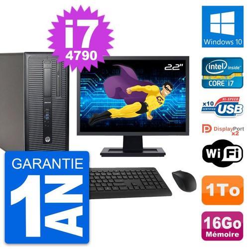 PC Tour HP 800 G1 Ecran 22" Intel i7-4790 RAM 16Go Disque 1To Windo... (Reconditionné) on Productcaster.