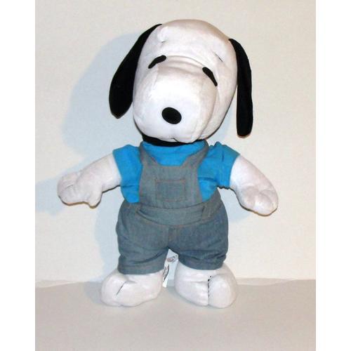 Peluche Snoopy Le Chien En Salopette Jeans Grand Doudou Snoopy 49 Cm on Productcaster.