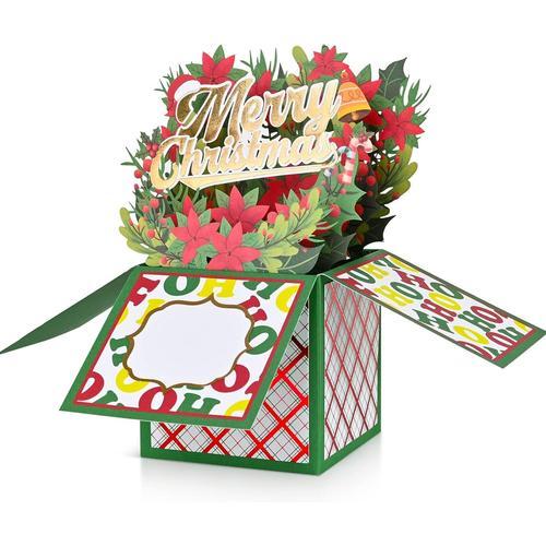 Carte de Noël pop-up 3D ¿ Carte de bouquet de poinsettias, carte de... on Productcaster.