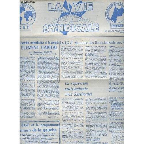 La Vie Syndicale Bordeaux N°8 Septembre 1972 - Pour La Bataille Rev... on Productcaster.