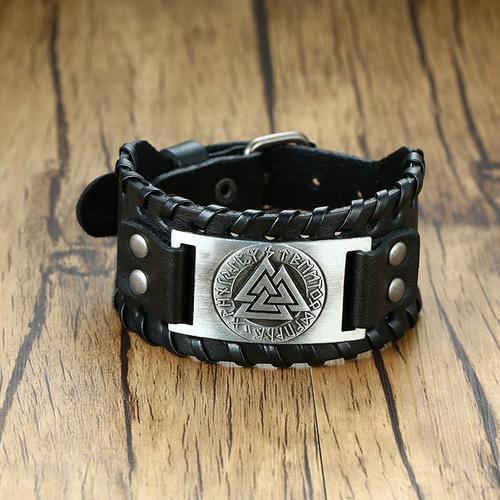 Vnox-Bracelets En Cuir Pour Hommes, Punk, Loup, Viking, Vintage, Bo... on Productcaster.