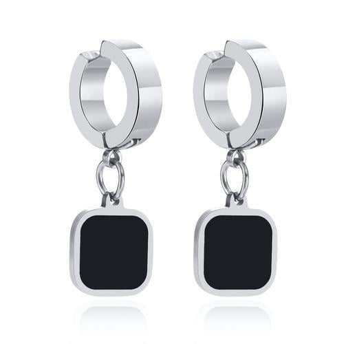 Vnox ¿ Boucles D'oreilles Carrées Noires Pour Hommes, Breloque Géom... on Productcaster.