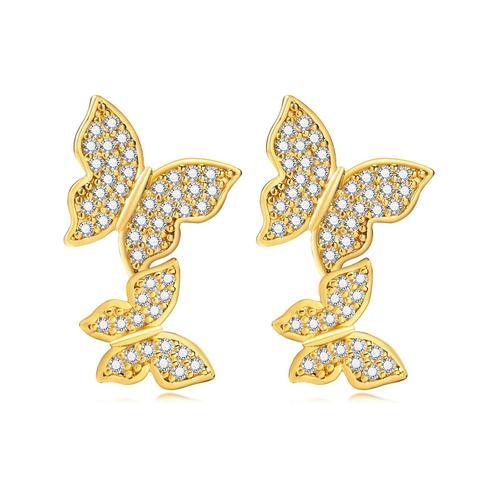 Vnox-Boucles D'oreilles Papillon Bling Pour Femmes Et Filles, Plaqu... on Productcaster.