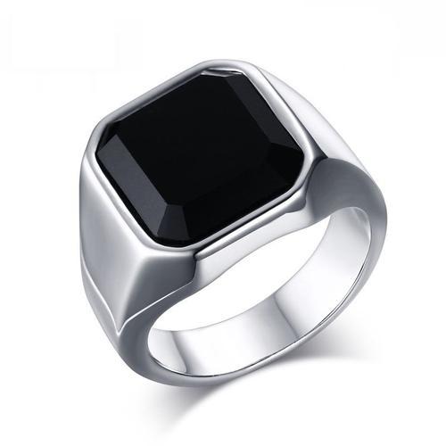 Vnox ¿ Bague Signet Rétro Pour Hommes, Anneau Supérieur Rond Carré ... on Productcaster.