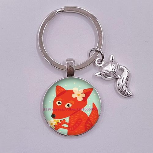 Porte-Clés Image De Renard Mignon Convexe En Verre, Pendentif Anima... on Productcaster.