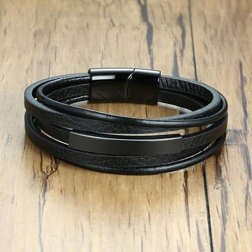 Vnox-Bracelets En Cuir Superposés Personnalisés Pour Hommes, Code M... on Productcaster.