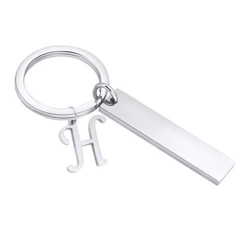 Vnox Initial Keychain, Free Customiser Acier Inoxydable Bar Key Jo,... on Productcaster.