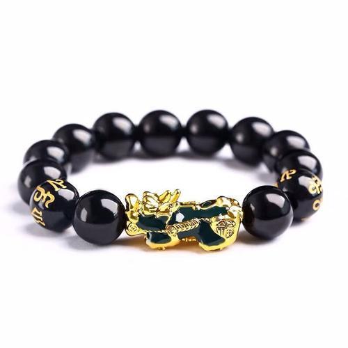 Bracelet Porte-Bonheur Avec Pierre Feng Shui Obsidienne Pour Homme ... on Productcaster.