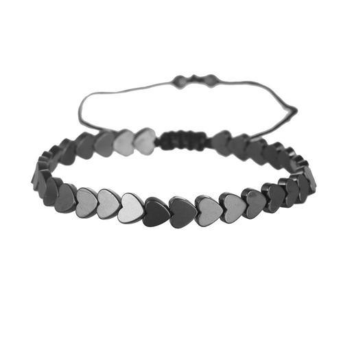 Bracelet En Hématite Noire Pour Femmes Et Hommes, Perles Plates En ... on Productcaster.