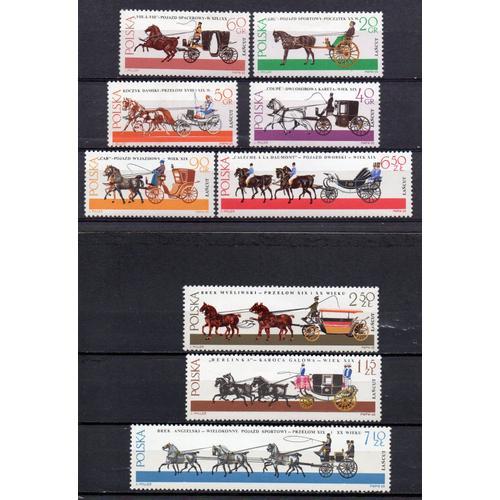 Pologne- Lot De 9 Timbres Neufs- Attelages Chevaux on Productcaster.