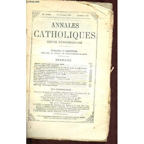 Annales Catholiques - 22e Année - 25 Février 1893 - N°1106 : Jubilé... on Productcaster.