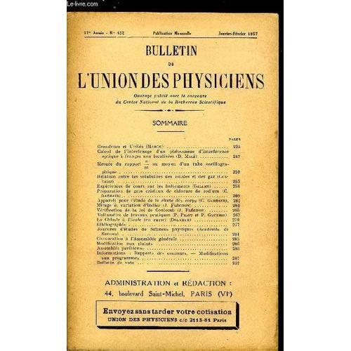 Bulletin De L Union Des Physiciens N° 432 - Grandeurs Et Unités Par... on Productcaster.