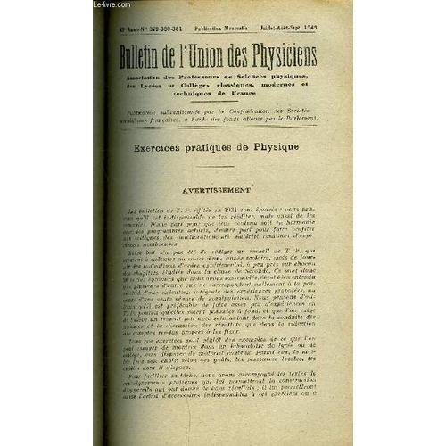 Bulletin De L Union Des Physiciens N° 379-380-381 - Exercices Prati... on Productcaster.