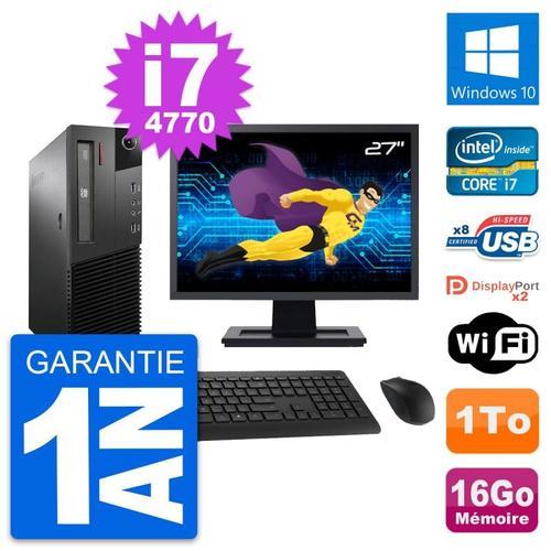 PC Lenovo M93p SFF Ecran 27" Intel i7-4770 RAM 16Go Disque 1To Wind... on Productcaster.