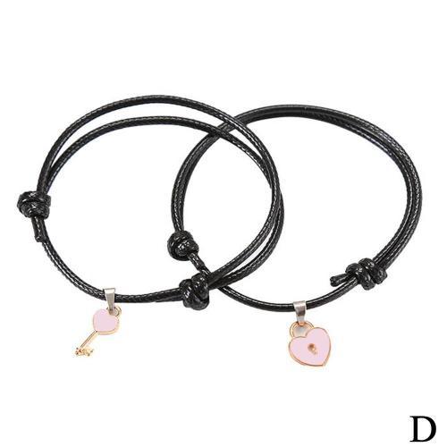 Pink Bracelet De Couple Avec Cle Damour Pink on Productcaster.