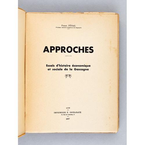 Approches. Essais D'histoire Économique Et Sociale De La Gascogne. ... on Productcaster.