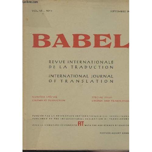 Babel, Revue Internationale De La Traduction/International Journal ... on Productcaster.