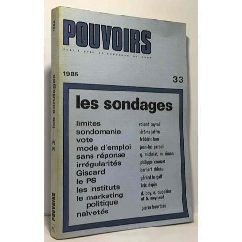 Pouvoirs 1985 N°33 --- Les Sondages - Les Limites Sondamines Vote M... on Productcaster.