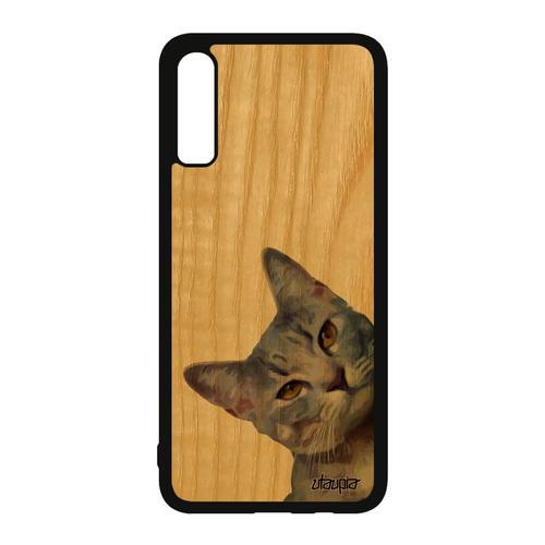 Coque Chat Samsung A70 En Bois Silicone Lolcat Telephone Animal Etu... on Productcaster.