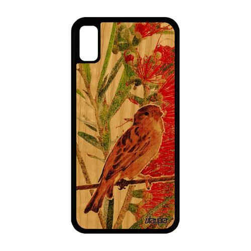 Coque Iphone Xr Bois Naturel Silicone Oiseau Design Nature Fleurs M... on Productcaster.