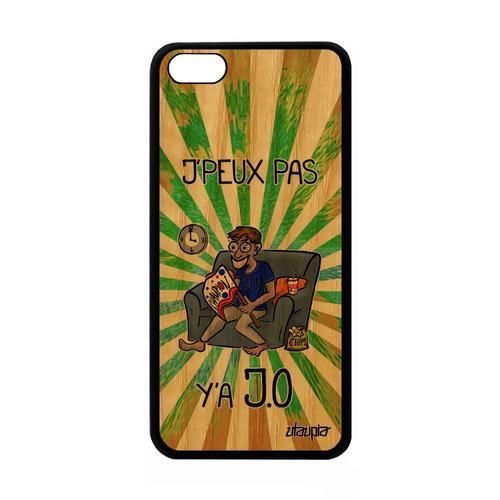 Coque Apple Iphone 5c En Bois Silicone J'peux Pas Y'a Jo Humour Tel... on Productcaster.