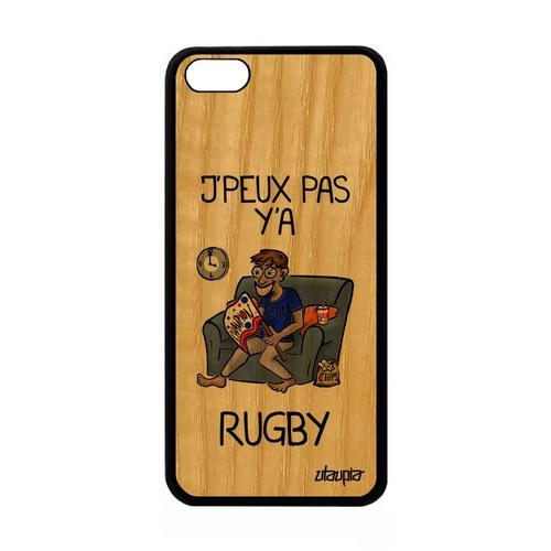 Coque Silicone Iphone 5c Bois J'peux Pas Y'a Rugby Bande Dessinée T... on Productcaster.