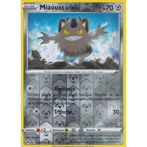 Carte Pokemon - Miaouss De Galar - 127/202 - Reverse - Épée Et Bouc... on Productcaster.