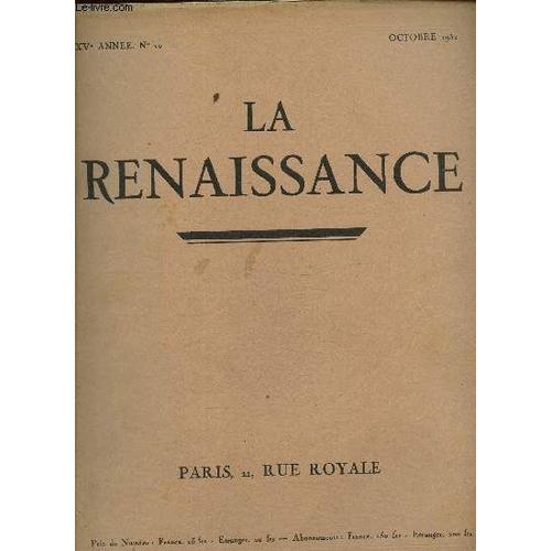 La Renaissance, Année Xv N° 10, Juillet Octobre 1932 - James Ensor ... on Productcaster.