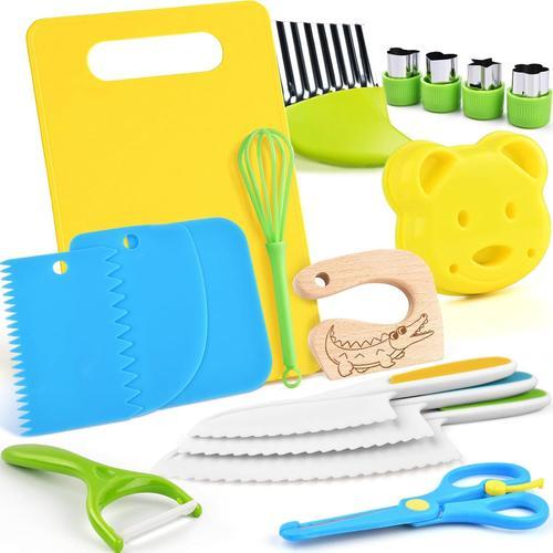 Kit Couteau Sécurité De Cuisine Pour Enfants - 17 Pièces Couteau Mo... on Productcaster.